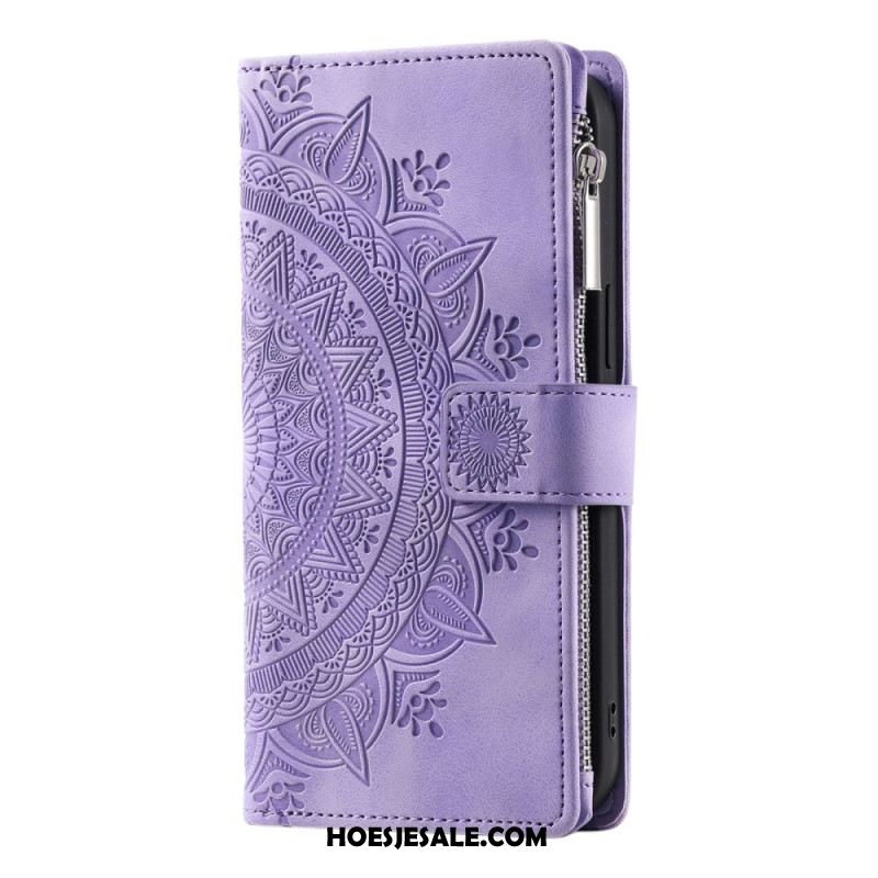Bescherming Hoesje Samsung Galaxy S25 5g Portemonnee Met Mandala Suède-effect