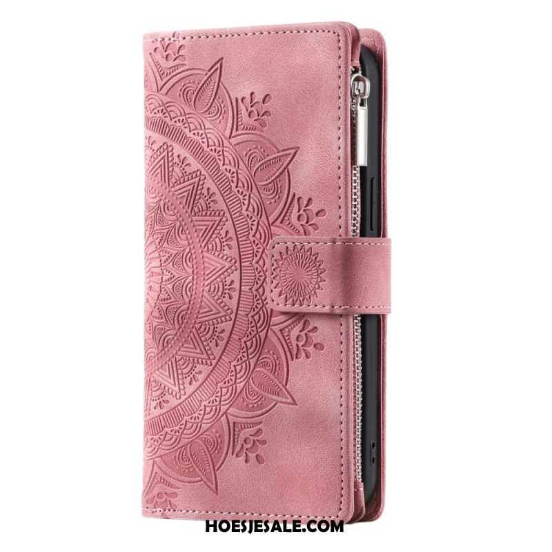 Bescherming Hoesje Samsung Galaxy S25 5g Portemonnee Met Mandala Suède-effect