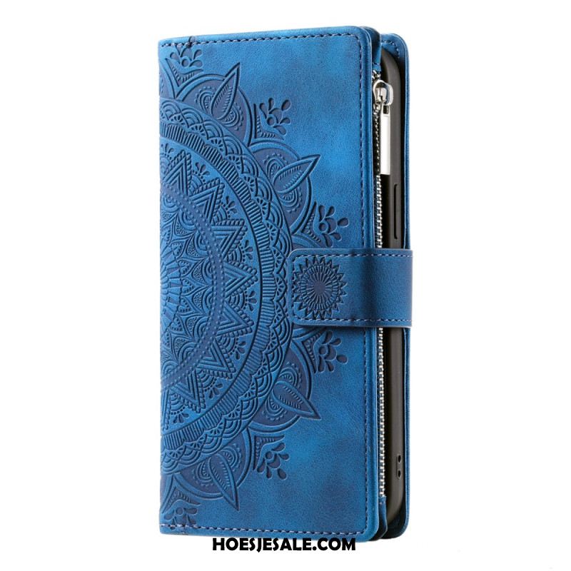 Bescherming Hoesje Samsung Galaxy S25 5g Portemonnee Met Mandala Suède-effect