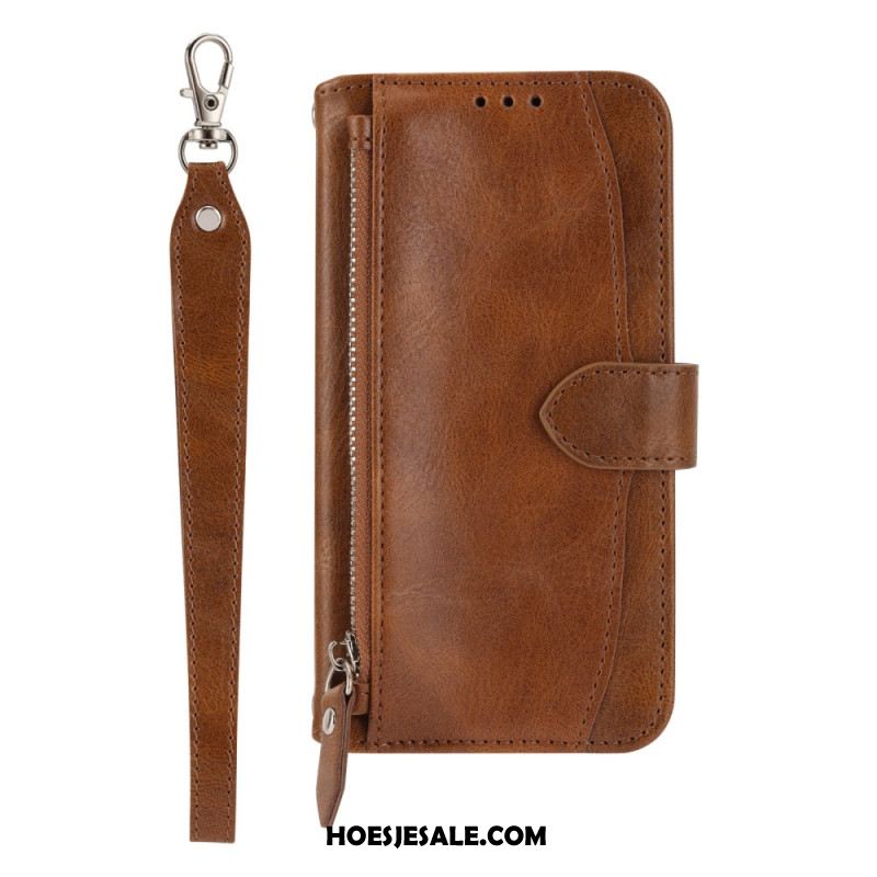 Bescherming Hoesje Samsung Galaxy S25 Plus 5g Vak Met Rits En Schouderbandje