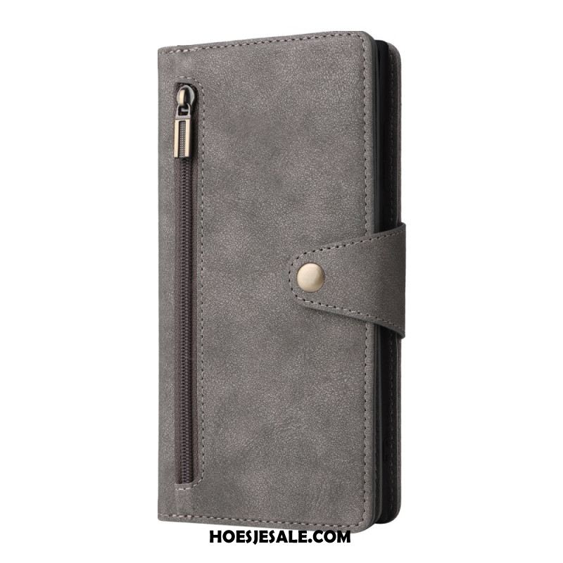 Bescherming Hoesje Samsung Galaxy S25 Ultra 5g Suède-effect Portemonnee Met Riem