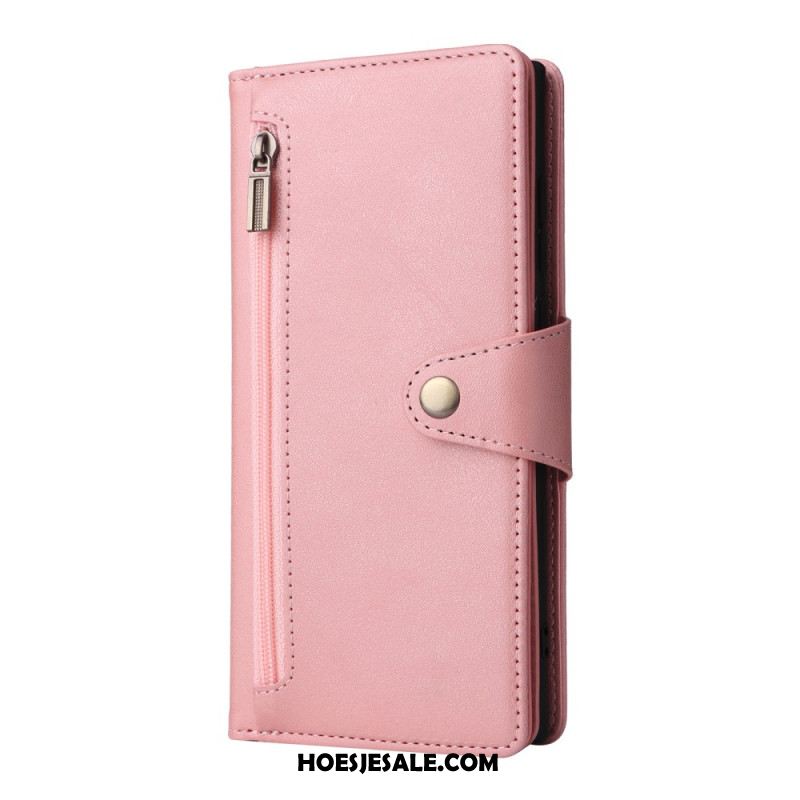 Bescherming Hoesje Samsung Galaxy S25 Ultra 5g Suède-effect Portemonnee Met Riem