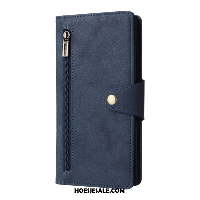 Bescherming Hoesje Samsung Galaxy S25 Ultra 5g Suède-effect Portemonnee Met Riem