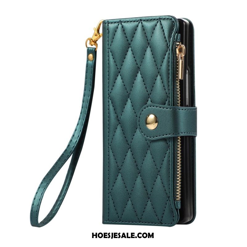 Bescherming Hoesje Samsung Galaxy Z Fold 7 Gewatteerd Met Riempje