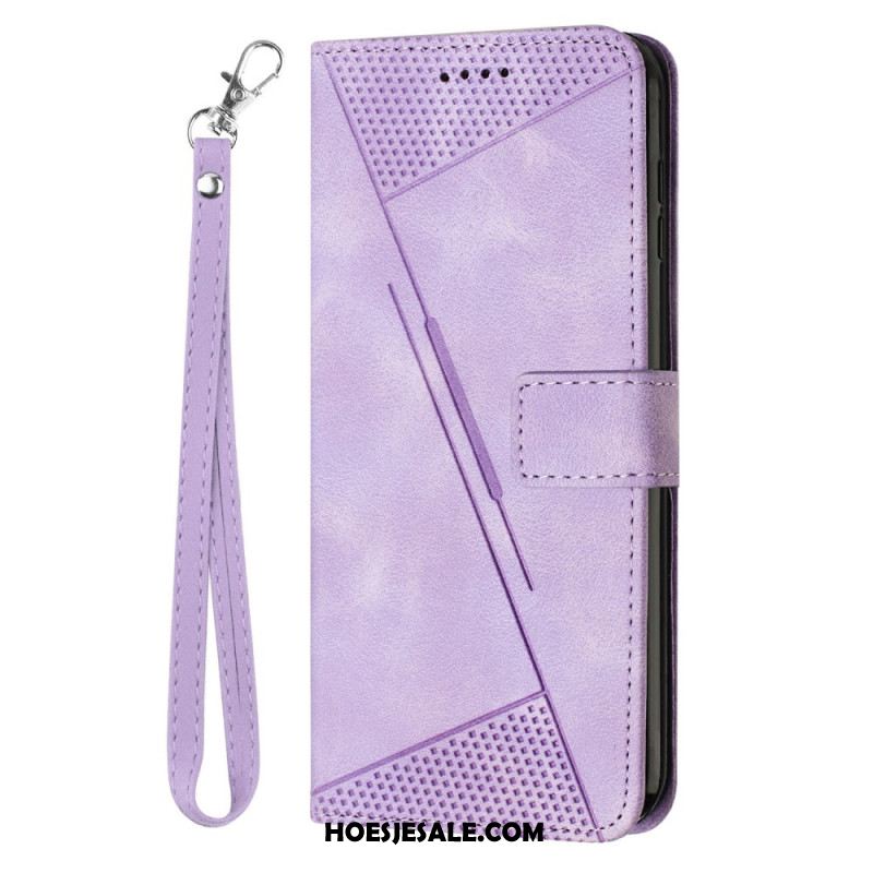 Bescherming Hoesje Sony Xperia 1 Vii Geometrische Lijnen Met Bandjes