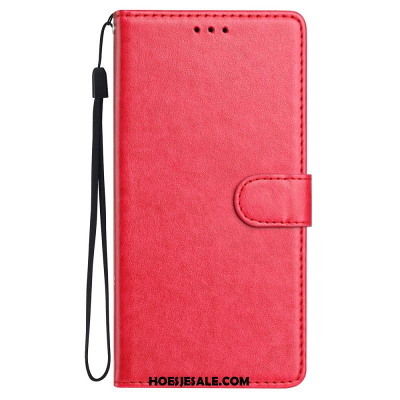 Bescherming Hoesje Xiaomi 15 Effen Kunstleren Bandje