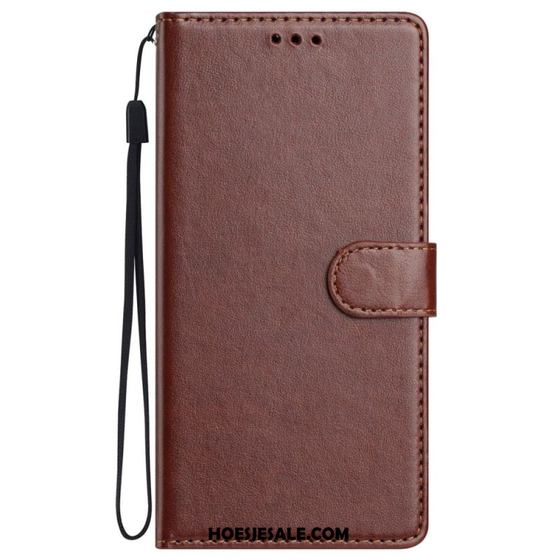 Bescherming Hoesje Xiaomi 15 Effen Kunstleren Bandje