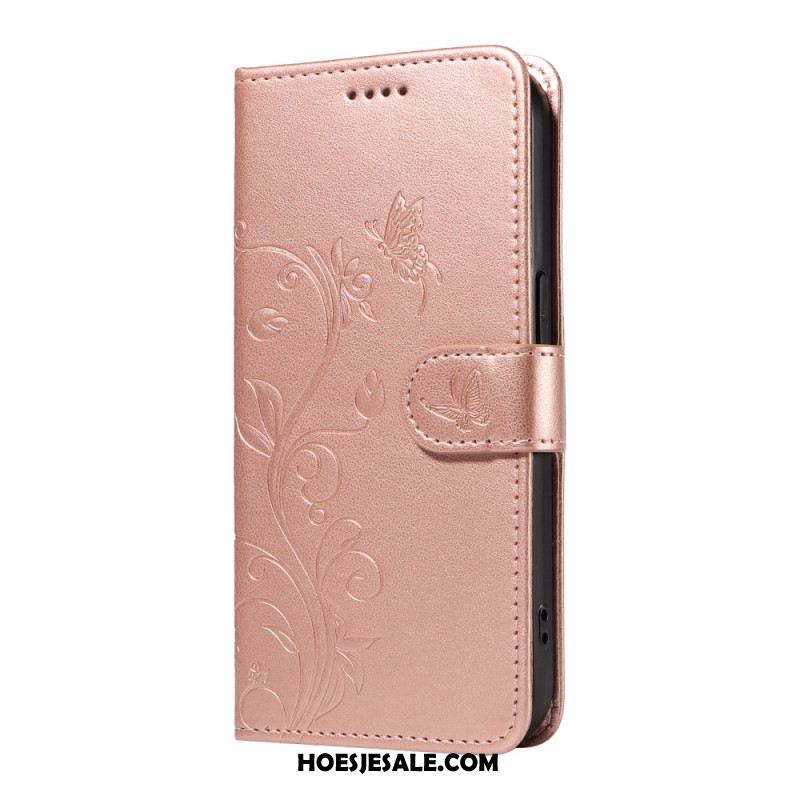 Bescherming Hoesje Xiaomi 15 Pro Bloemen- En Vlinderpatroon