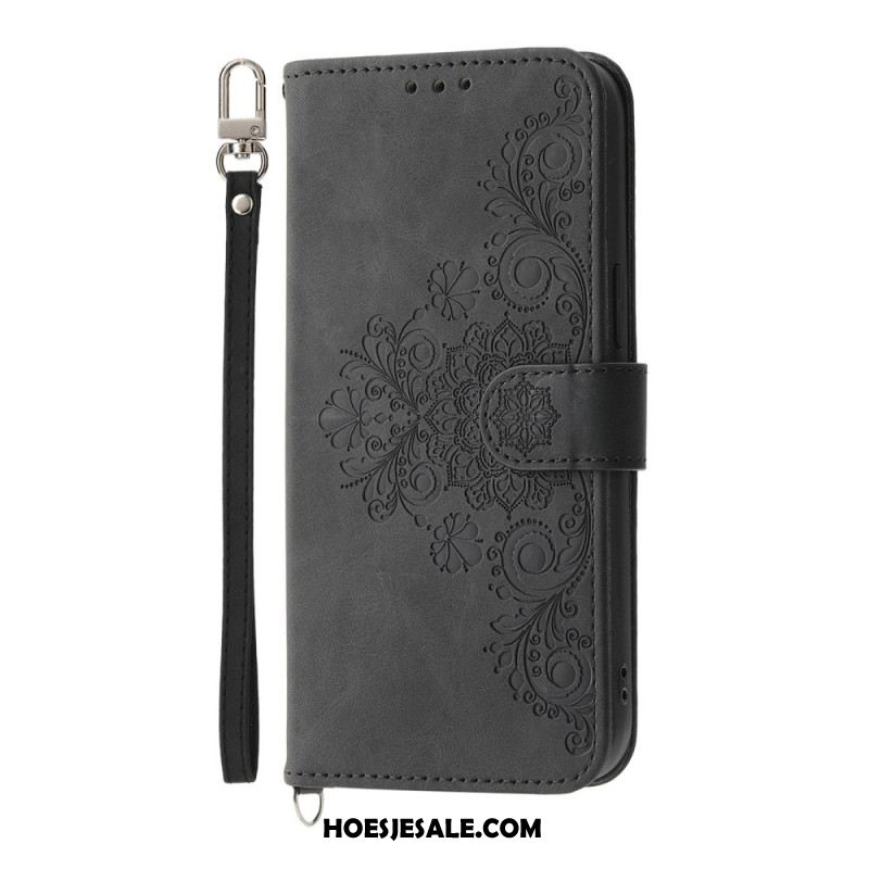 Bescherming Hoesje Xiaomi 15 Ultra Bloemenpatroon Met Bandje En Schouderband