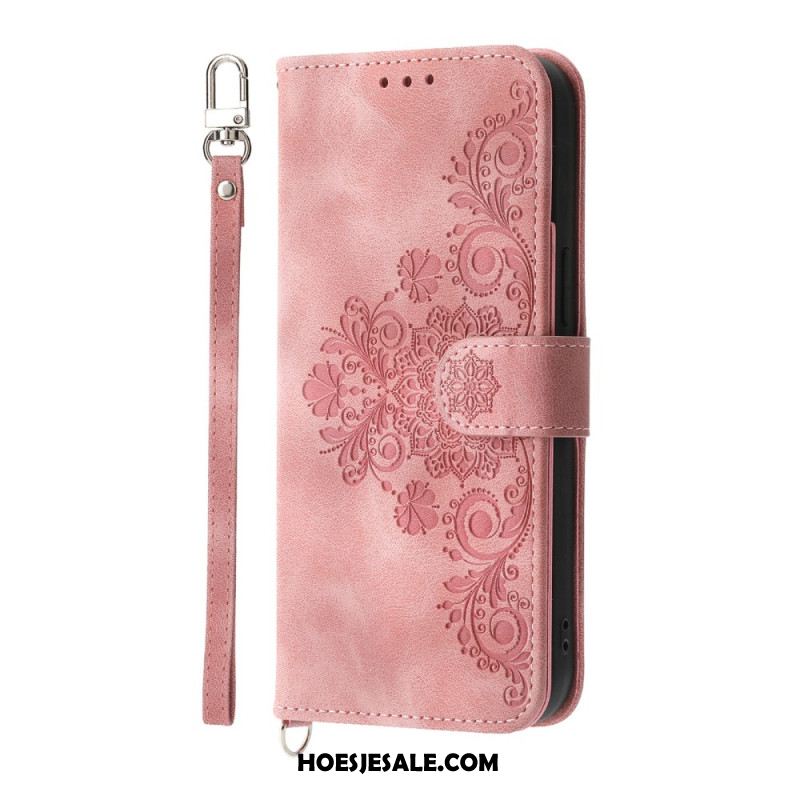 Bescherming Hoesje Xiaomi 15 Ultra Bloemenpatroon Met Bandje En Schouderband