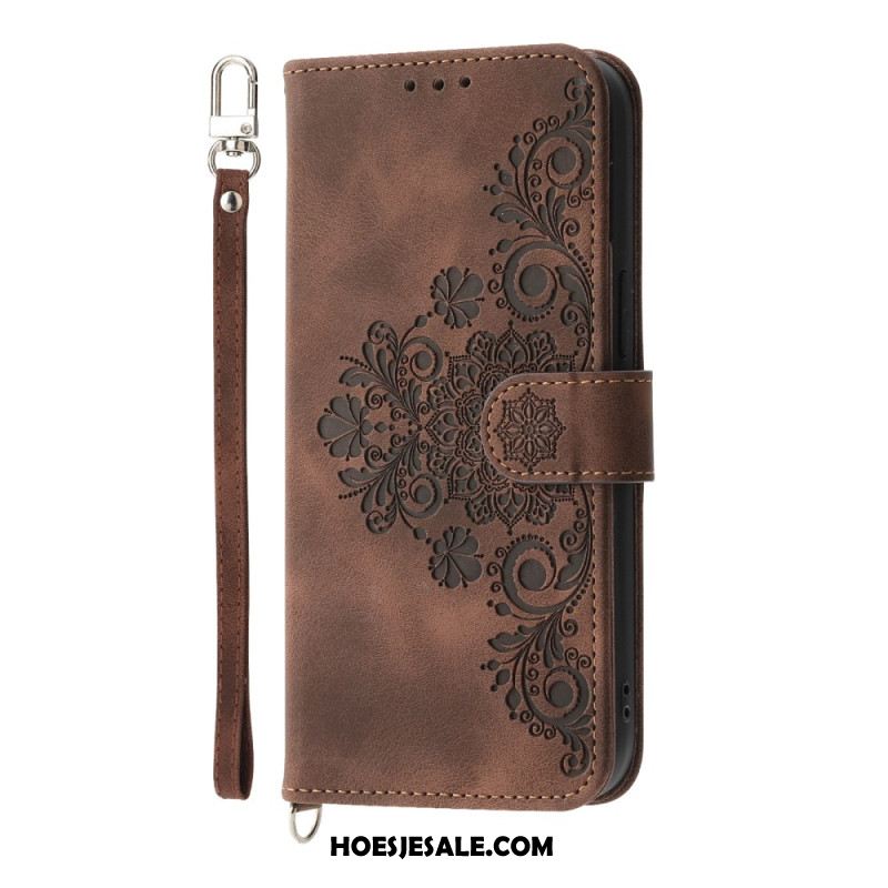 Bescherming Hoesje Xiaomi 15 Ultra Bloemenpatroon Met Bandje En Schouderband