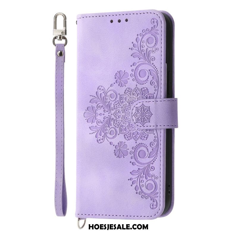 Bescherming Hoesje Xiaomi 15 Ultra Bloemenpatroon Met Bandje En Schouderband