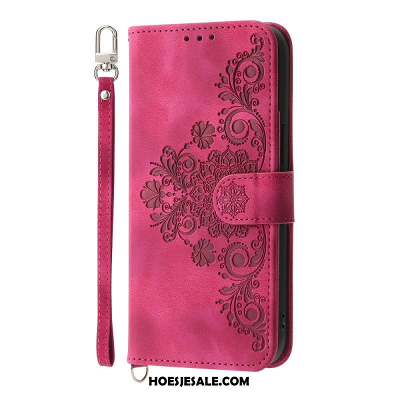 Bescherming Hoesje Xiaomi 15 Ultra Bloemenpatroon Met Bandje En Schouderband