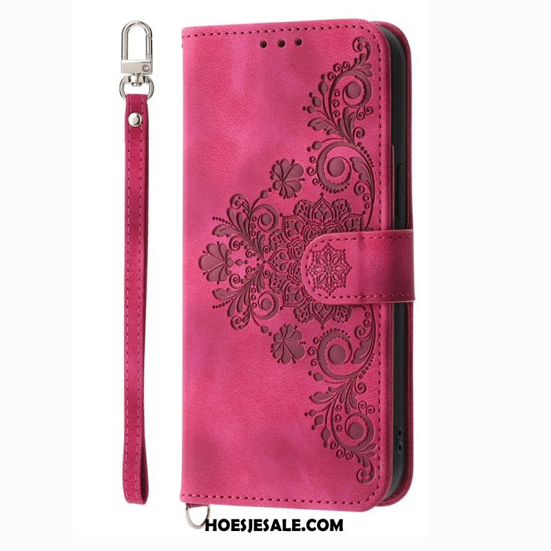 Bescherming Hoesje Xiaomi Redmi Note 14 4g Bloemenpatroon En Bandjes