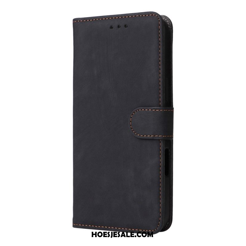 Bescherming Hoesje Xiaomi Redmi Note 14 4g Rfid-bescherming Suède-effect Met Bandje