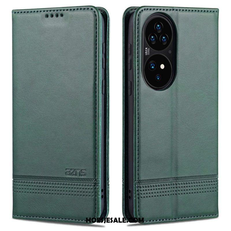 Bescherming Hoesje voor Huawei P50 Pro Folio-hoesje Azns Leerstyling