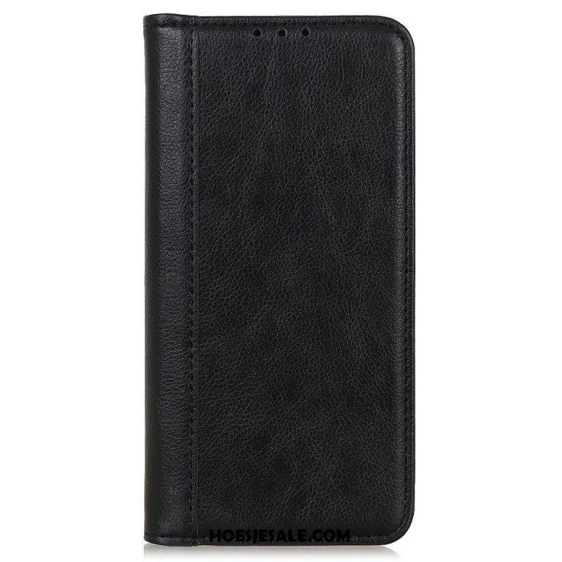 Bescherming Hoesje voor Moto G51 5G Folio-hoesje Elegantie Split Litchi Leer