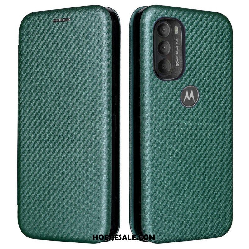 Bescherming Hoesje voor Moto G71 5G Folio-hoesje Gekleurde Koolstofsilicone