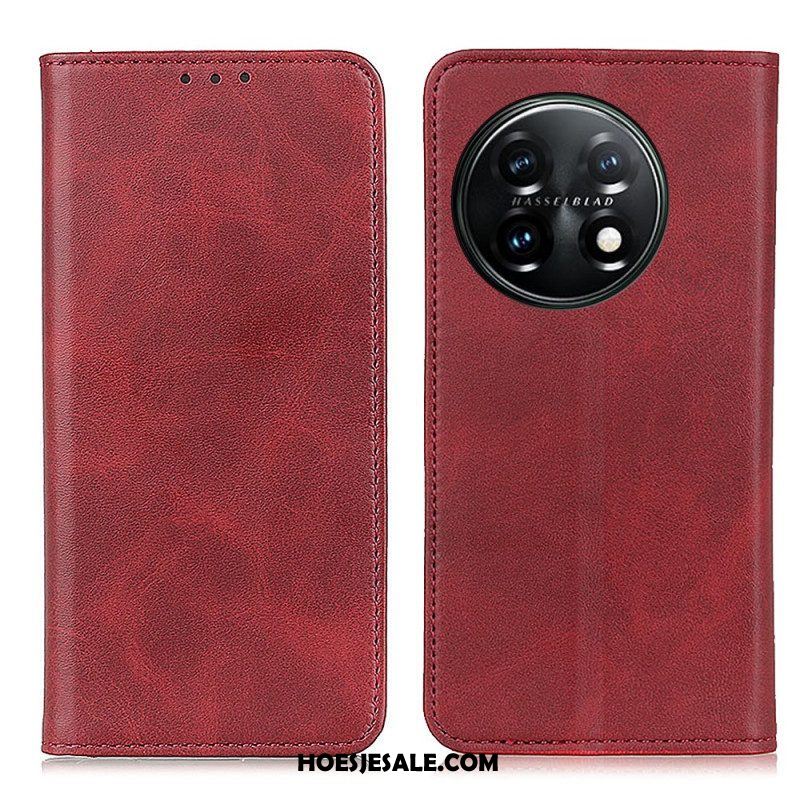 Bescherming Hoesje voor OnePlus 11 5G Folio-hoesje Elegantie Splitleer