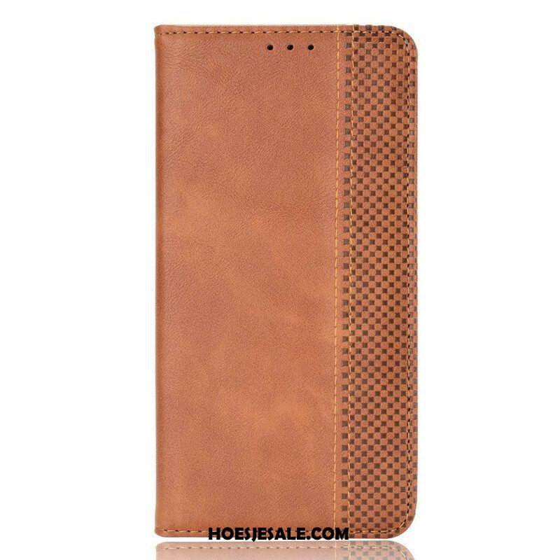 Bescherming Hoesje voor Oppo A16 / A16s Folio-hoesje Gestileerd Vintage Leereffect