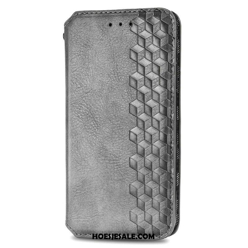 Bescherming Hoesje voor Oppo A16 / A16s Folio-hoesje Leereffect Diamanttextuur