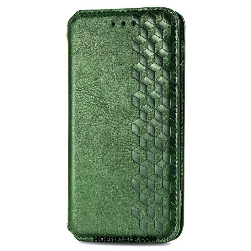 Bescherming Hoesje voor Oppo A16 / A16s Folio-hoesje Leereffect Diamanttextuur