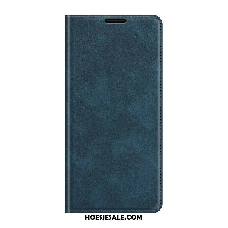 Bescherming Hoesje voor Oppo Find X3 Neo Folio-hoesje Zijdezacht Leereffect