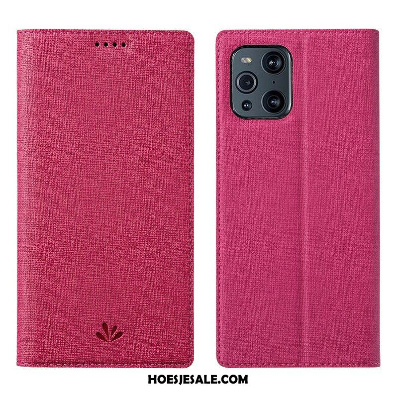 Bescherming Hoesje voor Oppo Find X3 Pro Folio-hoesje Getextureerde Vili Dmx