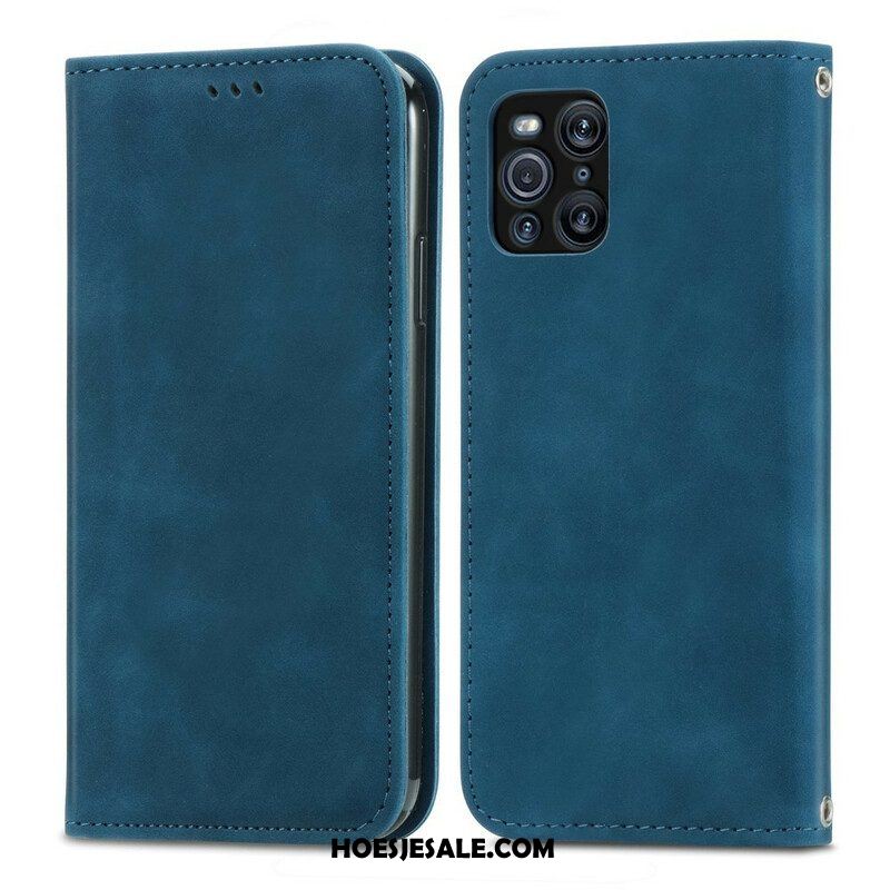 Bescherming Hoesje voor Oppo Find X3 Pro Folio-hoesje Vintage Kunstleer