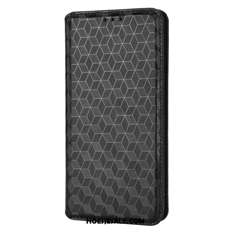 Bescherming Hoesje voor Oppo Find X5 Folio-hoesje Diamant Leereffect