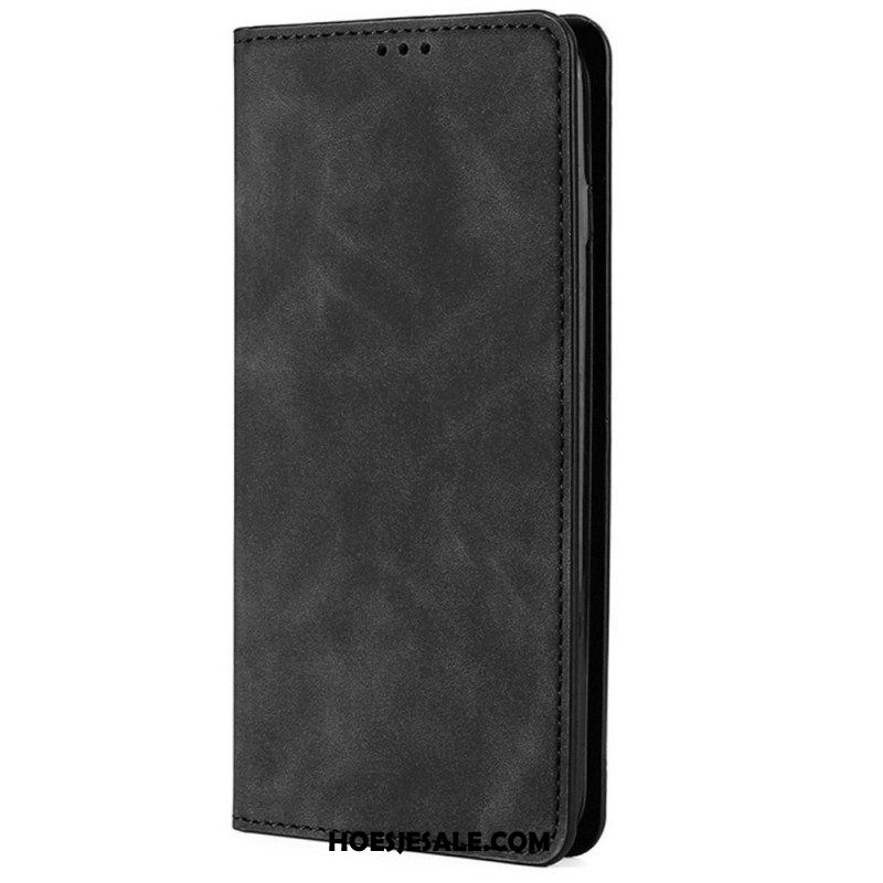 Bescherming Hoesje voor Oppo Find X5 Lite Folio-hoesje Skin-touch Leereffect