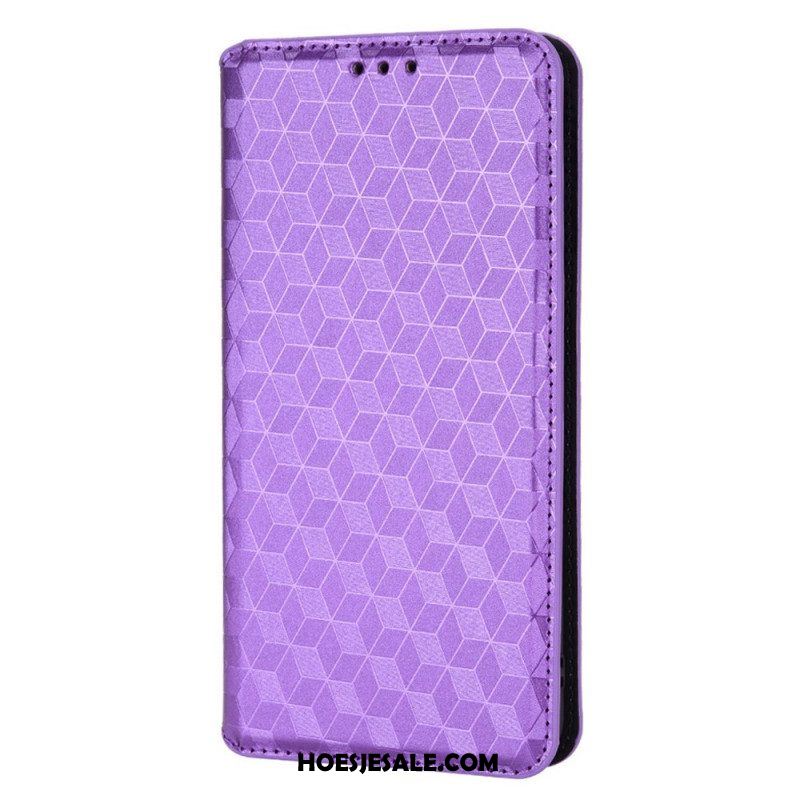 Bescherming Hoesje voor Oppo Find X5 Pro Folio-hoesje 3d Diamant Leereffect