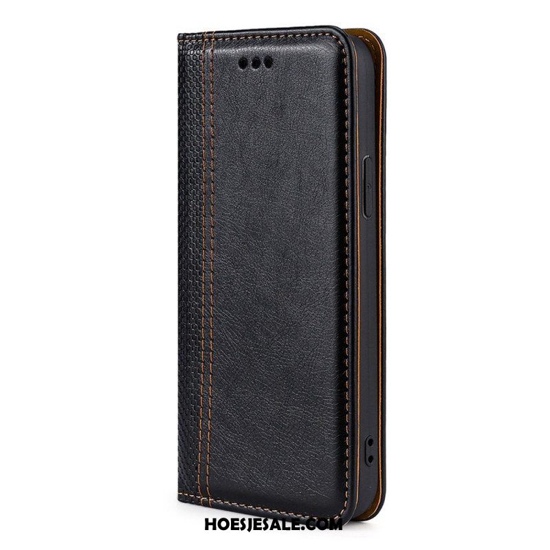 Bescherming Hoesje voor Oppo Find X5 Pro Folio-hoesje Vintage Leereffect