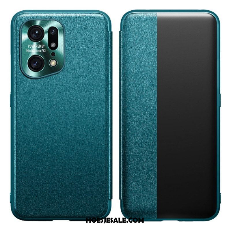 Bescherming Hoesje voor Oppo Find X5 Pro Kunstleer