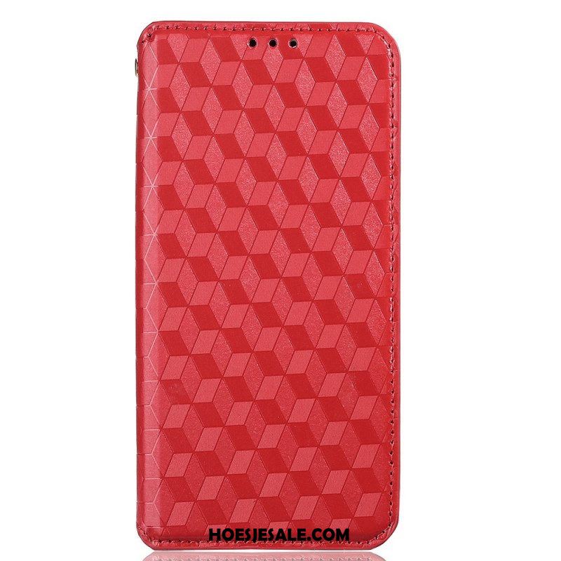 Bescherming Hoesje voor Oppo Reno 7 Folio-hoesje 3d Kubus Leereffect