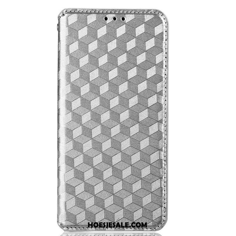 Bescherming Hoesje voor Oppo Reno 7 Folio-hoesje 3d Kubus Leereffect