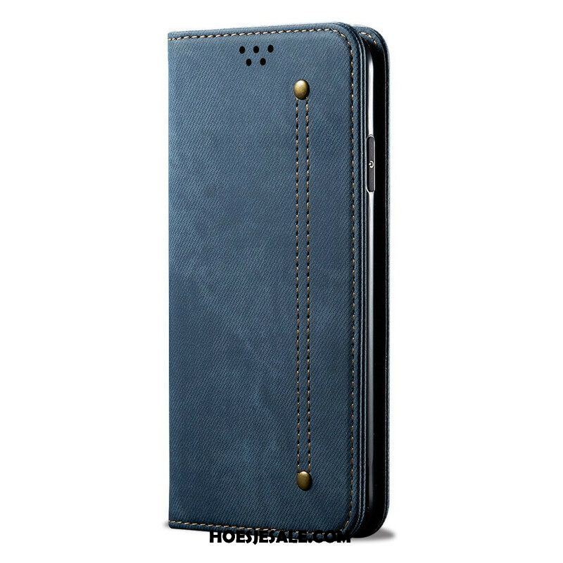 Bescherming Hoesje voor Samsung Galaxy A42 5G Folio-hoesje Spijkerstof