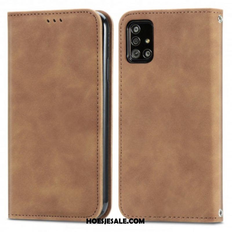 Bescherming Hoesje voor Samsung Galaxy A51 5G Folio-hoesje Vintage Kunstleer