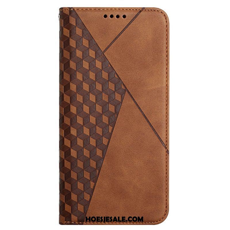 Bescherming Hoesje voor Samsung Galaxy M12 / A12 Folio-hoesje Geo Leereffect