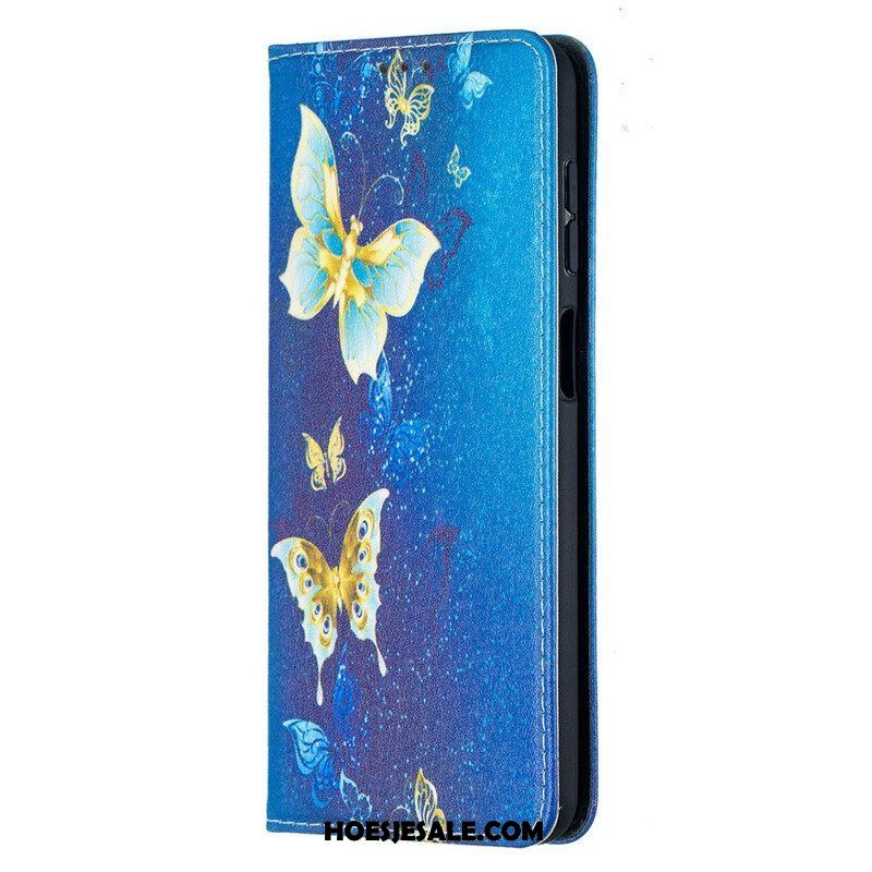 Bescherming Hoesje voor Samsung Galaxy M12 / A12 Folio-hoesje Kleurrijke Vlinders