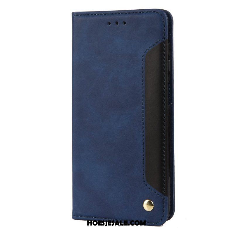 Bescherming Hoesje voor Samsung Galaxy M12 / A12 Folio-hoesje Tweekleurig Zakelijk Leereffect