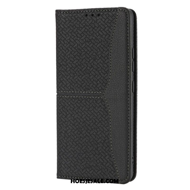 Bescherming Hoesje voor Samsung Galaxy M12 / A12 Met Ketting Folio-hoesje Geweven Leren Stijl Met Bandjes