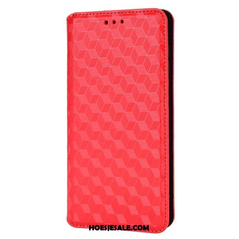 Bescherming Hoesje voor Samsung Galaxy M23 5G Folio-hoesje 3d Kubus Leereffect