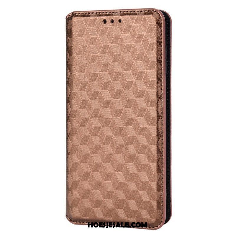 Bescherming Hoesje voor Samsung Galaxy M23 5G Folio-hoesje 3d Kubus Leereffect