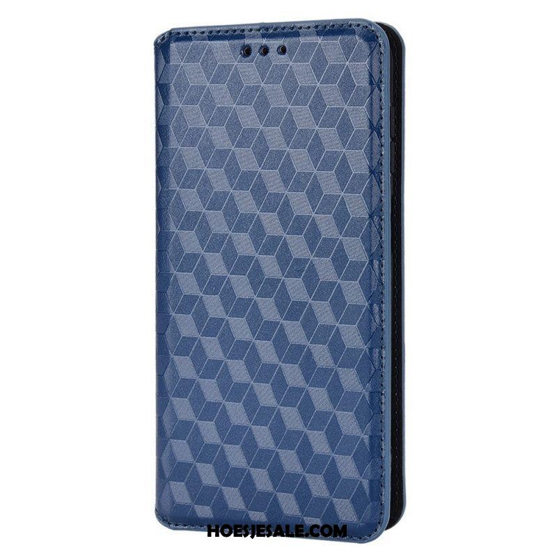 Bescherming Hoesje voor Samsung Galaxy M23 5G Folio-hoesje 3d Kubus Leereffect