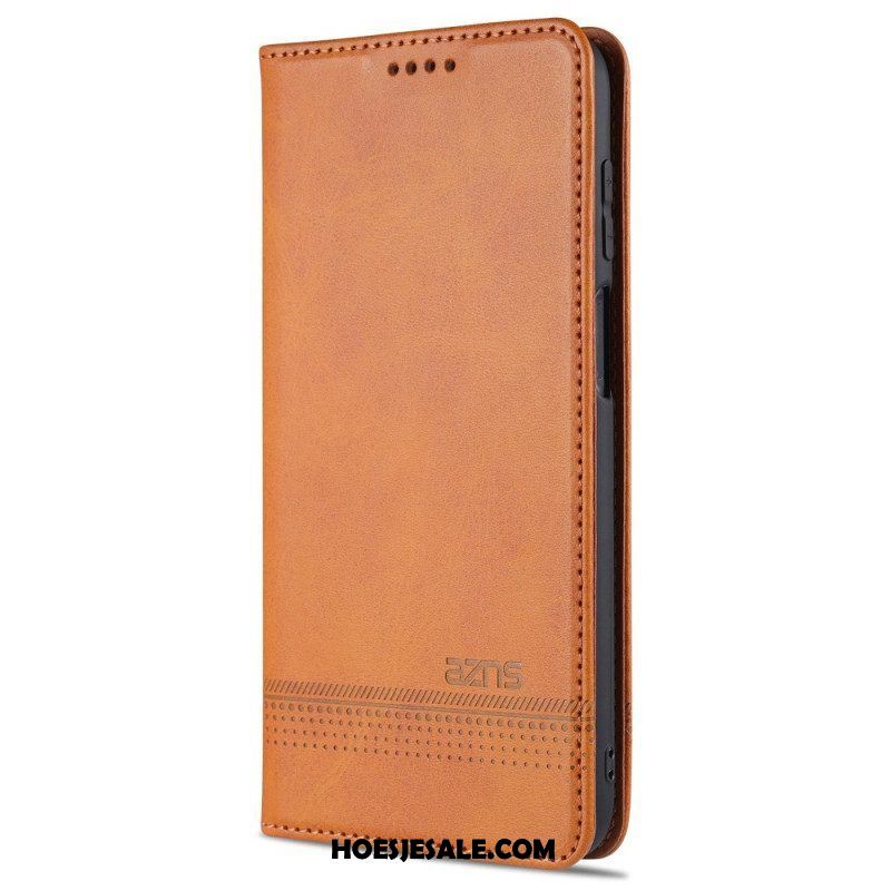 Bescherming Hoesje voor Samsung Galaxy M32 Folio-hoesje Azns Leerstyling