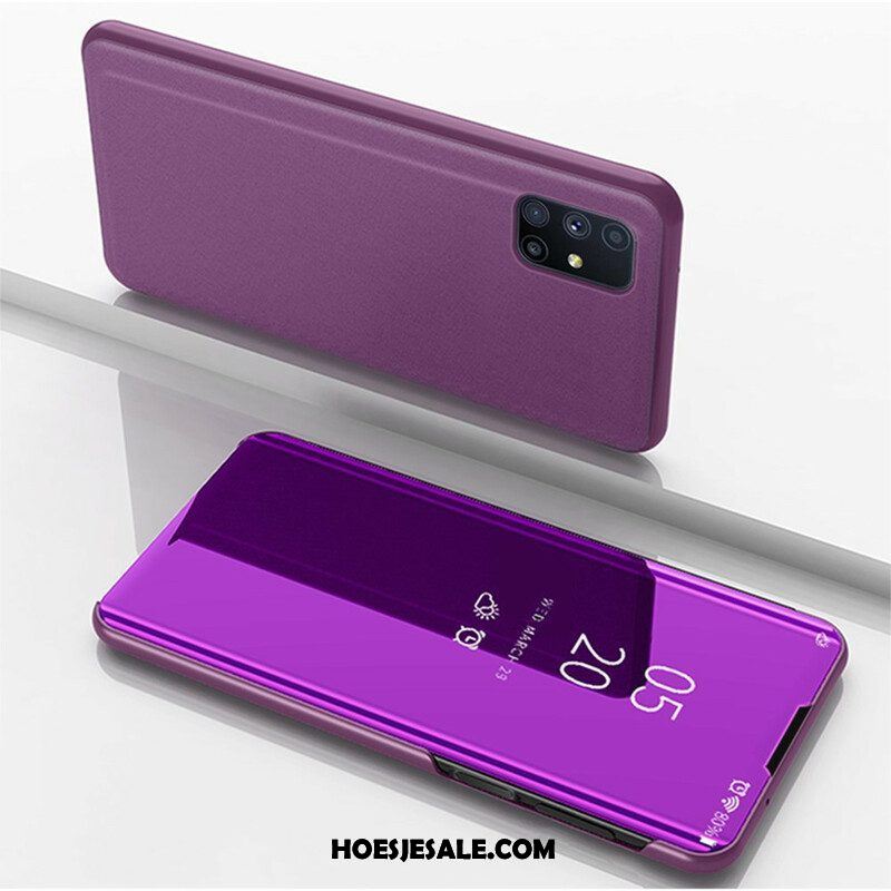 Bescherming Hoesje voor Samsung Galaxy M51 Spiegel En Kunstleer