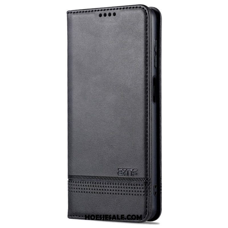 Bescherming Hoesje voor Samsung Galaxy M52 5G Folio-hoesje Azns Ledereffect