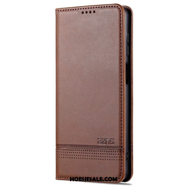 Bescherming Hoesje voor Samsung Galaxy M52 5G Folio-hoesje Azns Ledereffect