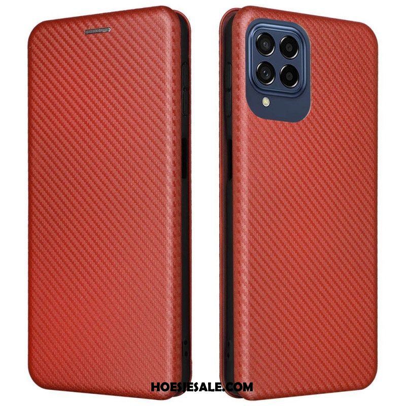 Bescherming Hoesje voor Samsung Galaxy M53 5G Folio-hoesje Koolstofvezel